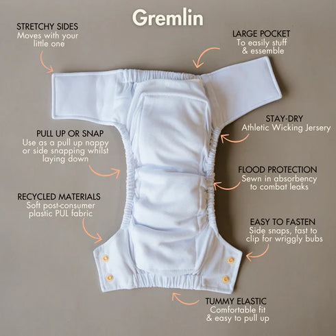 Cloth Bums Gremlin 2.0 Pull Up Cloth Nappy | Training Pant + TRIFOLD